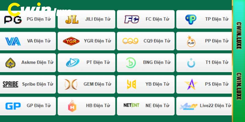 Các nhà cung cấp trò chơi nổ hũ Cwin