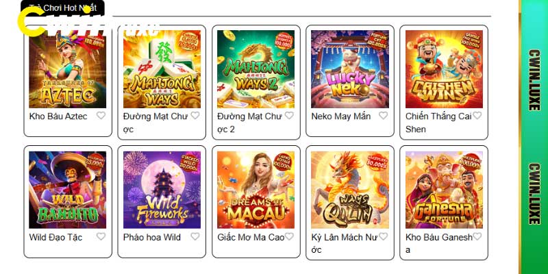 TOP sản phẩm nổ hũ cwin đang hót